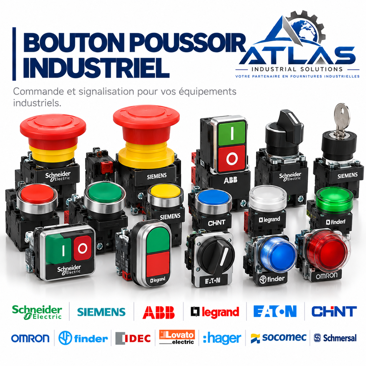 Bouton poussoir industriel